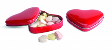 Logo trade promotional items picture of: Heart tin box with candies